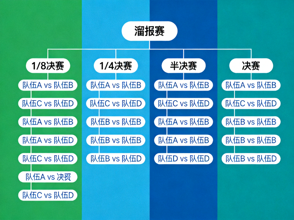 淘汰赛阶段赛程分析配图，显示淘汰赛对阵树状图